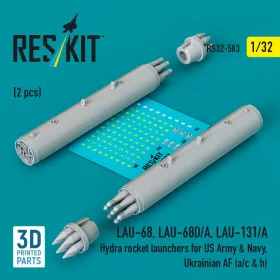   Reskit - LAU-68 LAU-68D/A LAU-131/A Hydra rocket launchers for US Army & Navy Ukrainian AF (a/c & h) (2 pcs) (3D Printed)