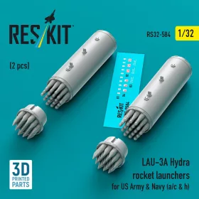   Reskit - LAU-3A Hydra rocket launchers for US Army & Navy (a/c & h) (2 pcs) (3D Printed)