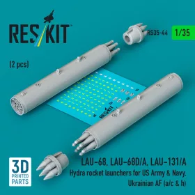   Reskit - LAU-68 LAU-68D/A LAU-131/A Hydra rocket launchers for US Army & Navy Ukrainian AF (a/c & h) (2pcs) (3D Printed)