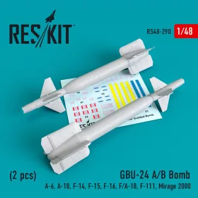   Reskit - GBU-24 (A-B) bombs (2 pcs) (A-6  A-10  F-14  F-15  F-16  F/A-18  F-111  Mirage 2000) (3D Printed) (1