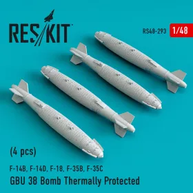   Reskit - GBU-38 bombs thermally protected (4 pcs) (F-14B  F-14D  F-18 F-35B F-35C) (1/48)