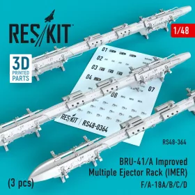   Reskit - BRU-41/A Improved Multiple Ejector Rack (IMER) (3 pcs) (F/A-18A/B/C/D)