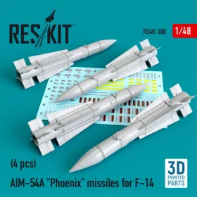 Reskit - AIM-54A  Phoenix  missiles for F-14 (4pcs) (1/48)
