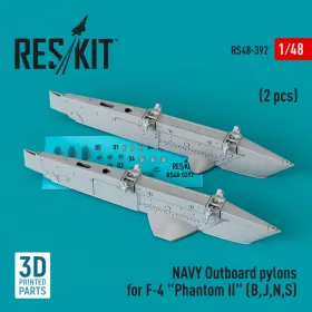   Reskit - NAVY Outboard pylons for F-4  Phantom II  (B J N S) (2 pcs) (3D Printed) (1/48)