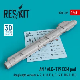   Reskit - AN / ALQ-119 ECM pod (long length version) (A-7  A-10  F-4  F-16  F-105  F-111) (3D Printed) (1/48)