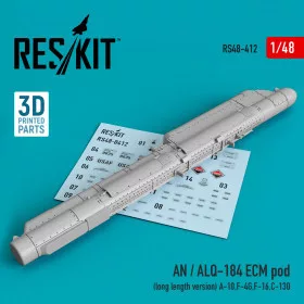   Reskit - AN / ALQ-184 ECM pod (long length version) (A-10 F-4G F-16 C-130) (3D Printed) (1/48)