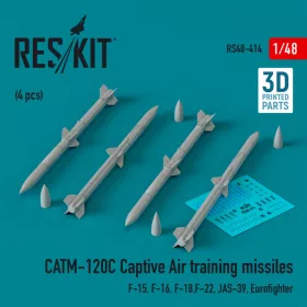   Reskit - CATM-120C Captive air training missiles (4 pcs) (F-15, F-16, F-18,F-22, JAS-39, Eurofighter) (3D Pri