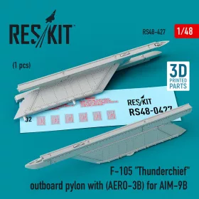   Reskit - F-105 Thunderchief outboard pylon (AERO-3B) for AIM-9B (3D Printed)