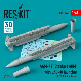   Reskit - AGM-78 Standard ARM with LAU-80 launcher (2 pcs) (F-105,F-4,A-6,EA-6B) (3D Printed)