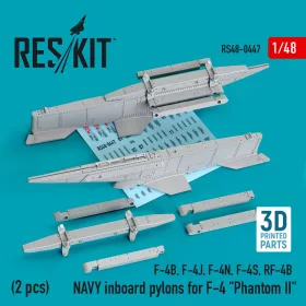   Reskit - NAVY inboard pylons for F-4 Phantom II (2 pcs) (F-4B, F-4J, F-4N, F-4S, RF-4B) (3D Printed)
