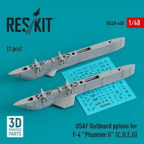   Reskit - USAF Outboard pylons for F-4  Phantom II  (C D E G) (2 pcs) (3D Printed) (1/48)