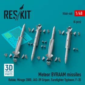   Reskit - Meteor BVRAAM missiles (4 pcs) (Rafale, Mirage 2000, JAS-39 Gripen, Eurofighter Typhoon, F-35) (3D P