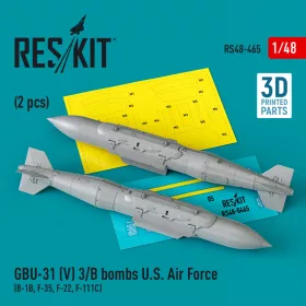   Reskit - GBU-31 (V) 3/B bombs U.S. Air Force (2 pcs) (B-1B, F-35, F-22, F-111C) (3D Printed) (1/48)