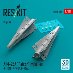  Reskit - AIM-26A Falcon missiles (2 pcs) (F-101B F-102A F-106A) (3D Printed)