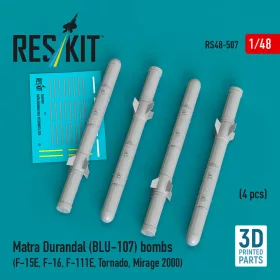   Reskit - Matra Durandal (BLU-107) bombs (4 pcs) (F-15E, F-16, F-111E, Tornado, Mirage 2000) (3D Printed)