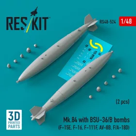   Reskit - Mk.84 with BSU-36/B bombs (2 pcs) (F-15E F-16 F-111F AV-8B F/A-18D) (3D Printed)