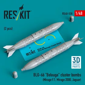   Reskit - BLG-66 Belouga cluster bombs (2 pcs) (Mirage F.1 Mirage 2000 Jaguar) (3D Printed)