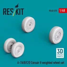   Reskit - A-7A/B/C/D Corsair II weighted wheel set (3D Printed)