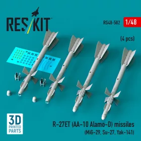   Reskit - R-27ET (AA-10 Alamo-D) missiles (4 pcs) (MiG-29 Su-27 Yak-141) (3D Printed)