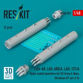   Reskit - LAU-68 LAU-68D/A LAU-131/A Hydra rocket launchers for US Army & Navy Ukrainian AF (a/c & h) (2pcs) (3D Printed)