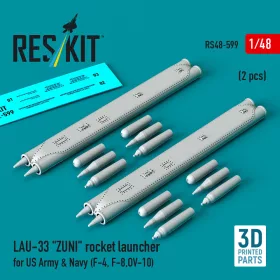   Reskit - LAU-33 ZUNI rocket launcher for US Army & Navy (2 pcs) (F-4 F-8 OV-10) (3D Printed)