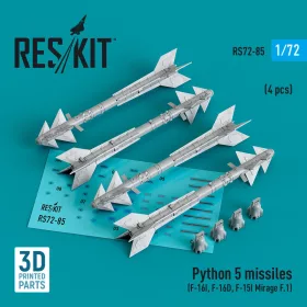   Reskit - Python 5 missiles (4 pcs) (F-16I F-16D F-15I Mirage F.1) (3D Printed)