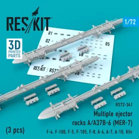  Reskit - Multiple ejector racks A/A37B-6 (MER-7) (3 pcs) (F-4 F-100 F-5 F-105 F-8 A-4 A-7 A-10 Kfir)