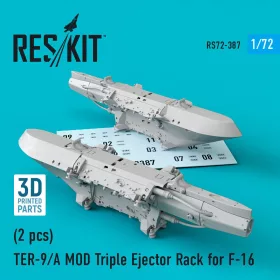   Reskit - TER-9/A MOD Triple Ejector Rack for F-16 (2 pcs) (3D Printed)
