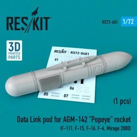   Reskit - Data Link pod for AGM-142  Popeye  rocket (F-15  F-16  F-4  Mirage 2000  F-111) (1/72)