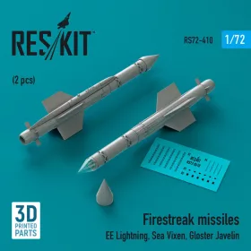   Reskit - Firestreak missiles (2pcs) (EE Lightning, Sea Vixen, Gloster Javelin) (3D Printed)