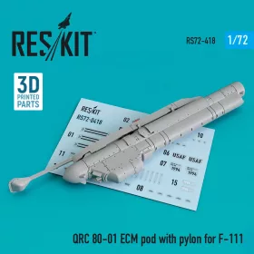 Reskit - QRC 80-01 ECM pod with pylon for F-111 (3D Printed)