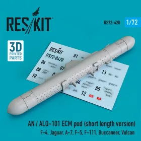   Reskit - AN / ALQ-101 ECM pod (short length version) (F-4 Jaguar A-7 F-5 F-111 Buccaneer Vulcan) (3D Printed)