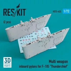   Reskit - Multi weapon inboard pylons for F-105  Thunderchief  (2 pcs) (3D Printed) (1/72)