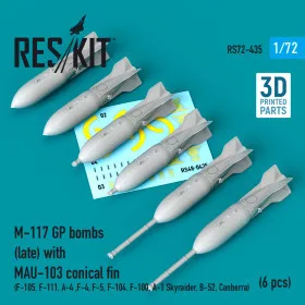   Reskit - M-117 GP bombs (late) with MAU-103 conical fin (6 pcs) (F-105  F-111  A-4  F-4  F-5  F-104  F-100  A