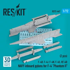   Reskit - NAVY inboard pylons for F-4 Phantom II (2 pcs) (F-4B, F-4J, F-4N, F-4S, RF-4B) (3D Printed)