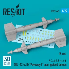  Reskit - GBU-12 (A,B) Paveway I laser guided bombs (2 pcs) (A-7, A-4, F-4, A-6) (3D Printed)