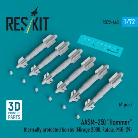   Reskit - AASM-250 Hammer thermally protected bombs (6 pcs) (Mirage 2000 Rafale MiG-29) (3D Printed)