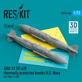   Reskit - GBU-31 (V) 4/B thermally protected bombs U.S. Navy (2 pcs) (F/A-18E,F, F-35B) (3D Printed)