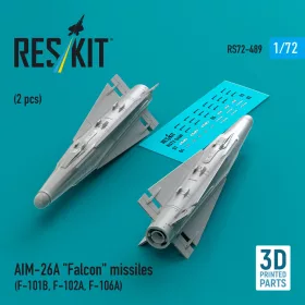   Reskit - AIM-26A Falcon missiles (2 pcs) (F-101B, F-102A, F-106A) (3D Printed)
