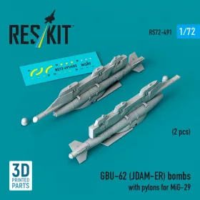   Reskit - GBU-62 (JDAM-ER) bombs with pylons for MiG-29 Fulcrum (2 pcs) (3D Printed)