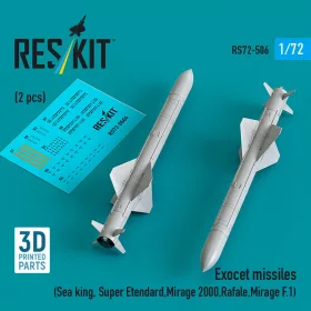   Reskit - Exocet missiles (2 pcs) (Sea King, Super Etendard, Mirage 2000, Rafale, Mirage F.1) (3D Printed)