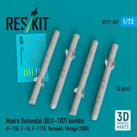   Reskit - Matra Durandal (BLU-107) bombs (4 pcs) (F-15E, F-16, F-111E, Tornado, Mirage 2000) (3D Printed)