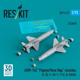   Reskit - AGM-142 Popeye/Have Nap missiles (2 pcs) (F-4E F-15I F-111C B-52G/H) (3D Printed)