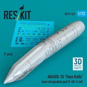   Reskit - AN/AVQ-10 Pave Knife laser designation pod (1 pcs) (F-4D, A-6A) (3D Printed)