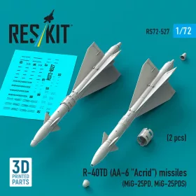   Reskit - R-40TD (AA-6 Acrid) missiles (2 pcs) (MiG-25PD, MiG-25PDS) (3D Printed)