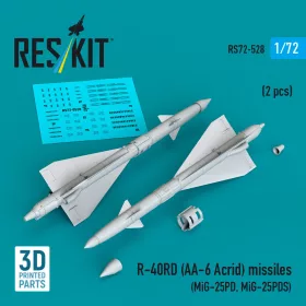   Reskit - R-40RD (AA-6 Acrid) missiles (2 pcs) (MiG-25PD MiG-25PDS) (3D Printed)