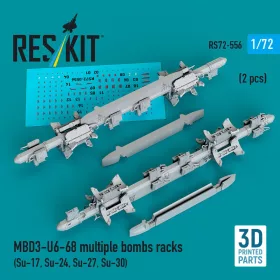   Reskit - MBD3-U6-68 multiple bombs racks (2 pcs) (Su-17 Su-24 Su-27 Su-30) (3D Printed)