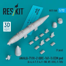  Reskit - AN/ALQ-71(V)-2 (QRC-161-1) ECM pod (1pcs) (A-4 A-7 F-4 F-100 RF-101C F-105) (3D Printed)