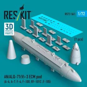   Reskit - AN/ALQ-71(V)-3 ECM pod (1pcs) (A-4 A-7 F-4 F-100 RF-101C ,F-105) (3D Printed)
