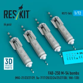   Reskit - FAB-250 ?-54 bombs (4 pcs) (MiG- / Su- / / / / YAK-130) (3D Printed)